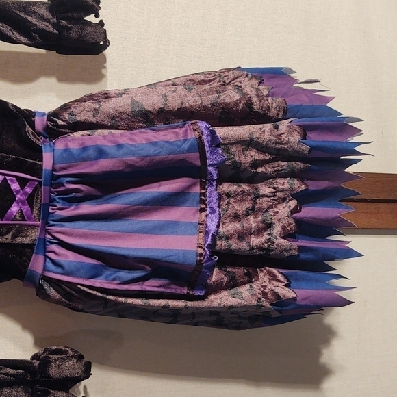 Spooktacular Creations Purple and Black Witch Dress with Puffed Sleeves Sz S - Picture 3 of 9